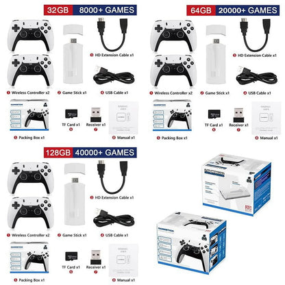 Retro Console, Retro 4K Gaming Stick Pro, Retro Console Gamepad Controller for Boy Gift, Home Game, Entertainment (64)