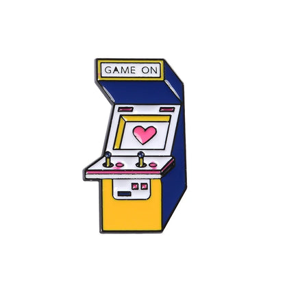 Pins GAME OVER! Game Player Handheld Game Controller Brooches Retro Game Lovers Pins Badge Accessories Game Machine Enamel